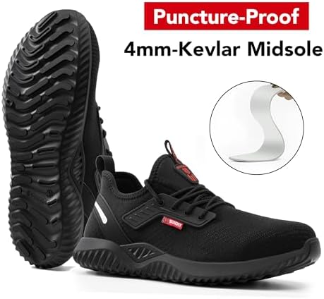 SUADEX Steel Toe Shoes for Men Women Lightweight Safety Work Sneakers for Construction Indestructible Breathable - Image 3