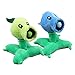 Lefeng - Set di 2 peluche a forma di piante contro zombie, in pvz, verde e blu, per bambini, 17,8 cm