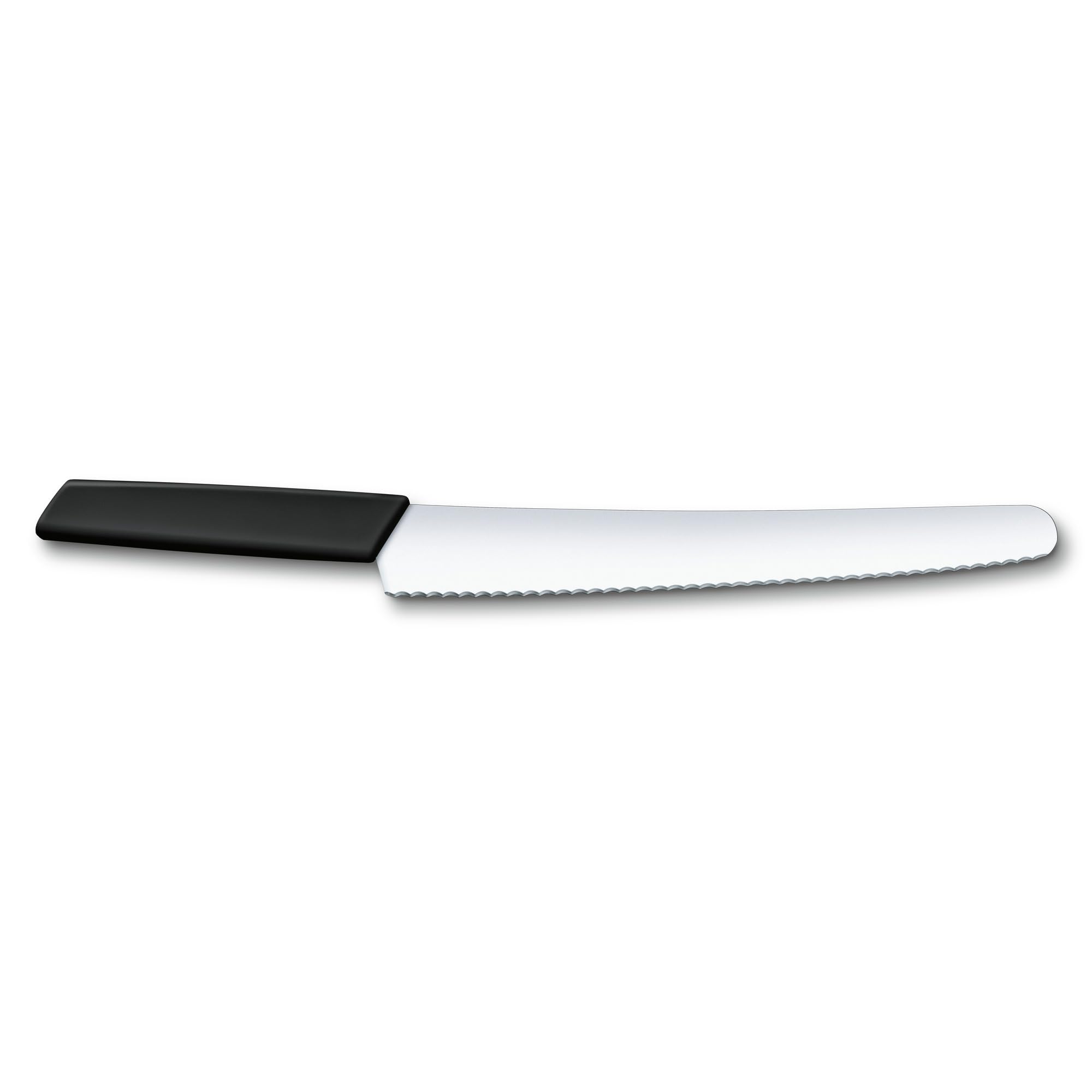 Victorinox Coltello da Pane e Pasticcere Swiss Modern con Filo Ondulato, Lama di 26 cm in Acciaio Inossidabile, Impugnatura Ergonomica Sintetica, Nero
