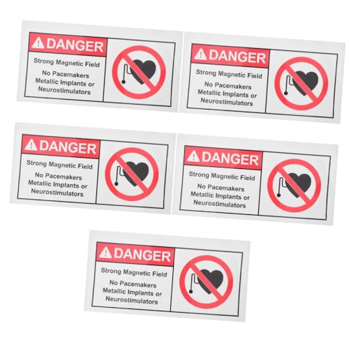 Panneau d'avertissement adhésif et signes de champ magnétique de sécurité Gatuida