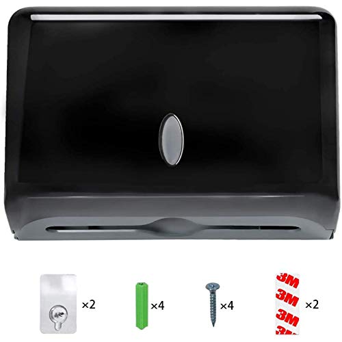 AILELAN Paper Towel Dispenser, Commercial Toilet Tissue Dispensers Wall Mount Paper Towel Holder Multifold/C-Fold Paper Towel Dispenser for Kitchen and Restroom Decor (Black)