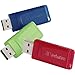 Verbatim 4GB Store 'n' Go USB Flash Drive - PC / Mac Compatible - 3pk - Red, Green, Blue