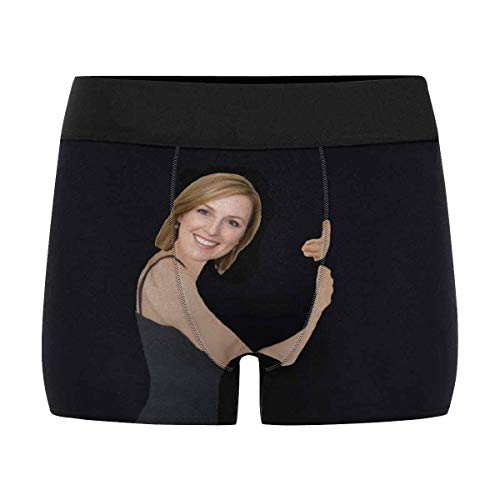 Custom Men's Boxer Briefs Funny Pose with Wife's Face Boxers for Men Underwear Shorts