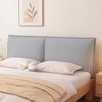 Hoofdbord Hoes,Hoes Voor Het Hoofdbord Van De Bed,Zachte Stretch Corduroy Stof,Kussen Bed Leeskussen,Afneembaar Stofdichte Bed Head Protector Cover,Voor Slaapkamer Decor(180*60*6cm(Straps),Light grey