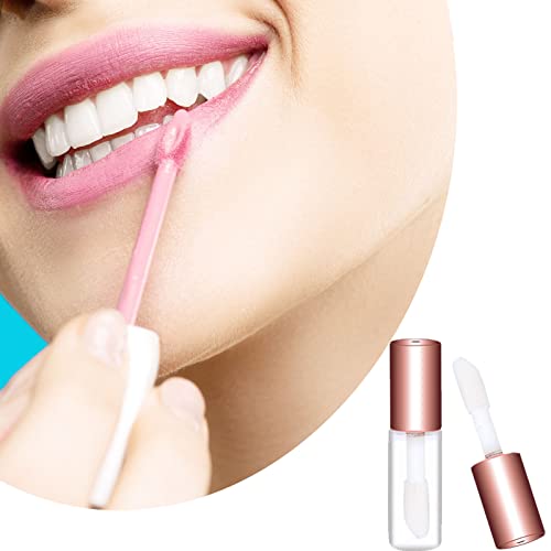 Mydio 50 Pack 1.2Ml Clear Mini Lip Gloss Tube Empty Lip Balm Containers With Rose Gold Lid For Lipstick (Rose Gold) #TOP2
