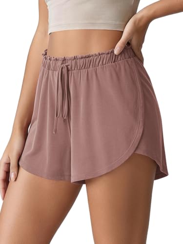 Image of ODODOS Modal Soft Lounge Shorts for Women Drawstring High Waist Casual Sleepwear Lightweight Cozy Pajama Bottom