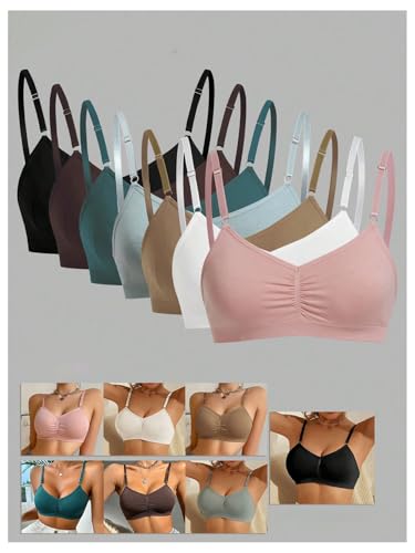 Women's 7 Pack Wireless Bralettes Seamless Adjustable Strap Bras3