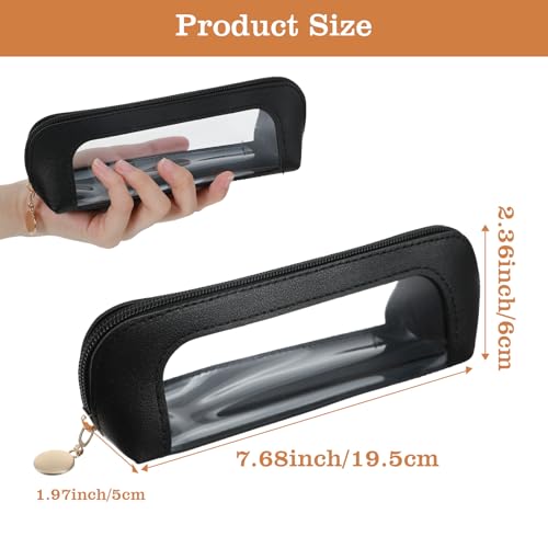 Clear Makeup Bag Double Sided Clear Toiletry Bag for Women Portable Make Up Organizer Traveling Compact Car Bags Makeup Brush Bags Travel Makeups Brush Holder Small Make up Organizer(Black)2