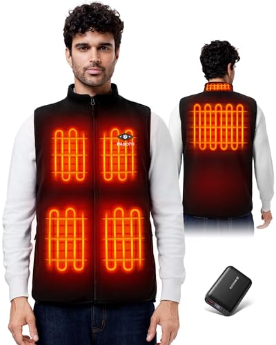 Image of WASOTO Heated Vest for Men Fleece Vest(Black, L)