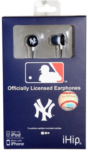 Ihip Mlf10169Nyy Mlb New York Yankees Printed Ear Buds, Blue/White #TOP3