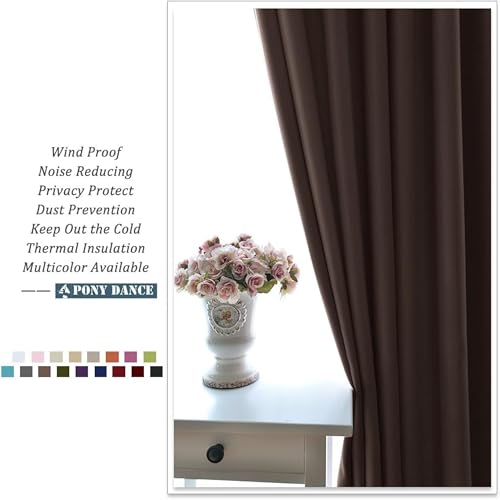 Image of Galaxy Home Decor Blackout Heavy Solid 100% Opaque Curtains for Window 5 Feet, Pack of 2, Brown (Brown, Window 5 Feet)