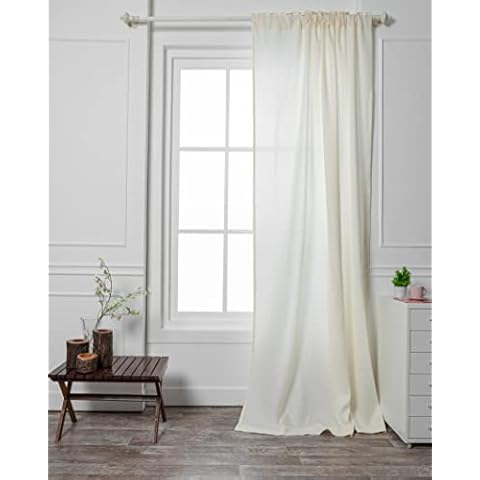 D'Moksha 100% Linen Curtains - 52 x 108 Inch Natural Lightweight Rod Pocket Curtain, 100% Pure Natural Fabric Window Panel - Handcrafted Cover