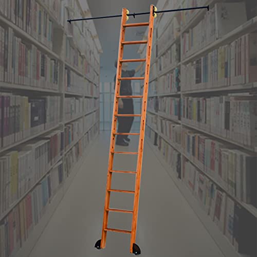 Kit de montage pour échelle roulante de bibliothèque avec rails et roulettes