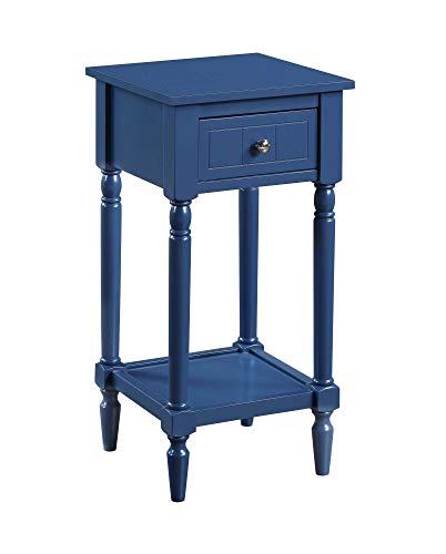 Convenience Concepts French Country Khloe 1 Drawer Accent Table with Shelf, Cobalt Blue