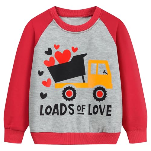 Image of Popshion Toddler Boys Sweatshirt Cotton Lightweight Kids Winter Warm Sweater Crewneck Pullover Tops