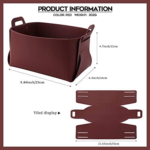 Gift Baskets For Present-Valet Tray Organizer - Leather Dresser Organizer Box For Men And Women - Jewelry Accessories Catchall Vanity Tray For Table Desk Top (Fbavt06-Red) #TOP6