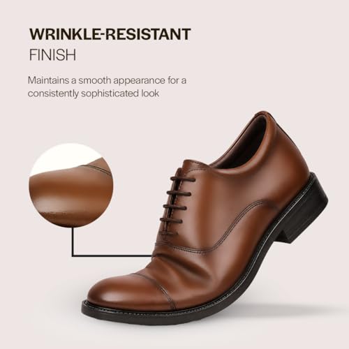 Image of FAUSTO Men's Formal Office Meetings Work Lace-Up Derby Shoes