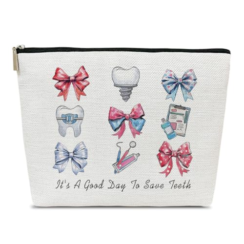 Dental Assistant Gifts Makeup Bag, It’s A Good Day To Save Teeth Pouch, Women Cosmetic Bag for Purse, Dental Hygienist Gifts for Women Graduates, Hygienist Student Must Haves Organizer Pouch