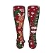 BoomDragon Fashion Cushion Crew Socks for Home Yoga Basketball, Women & Girls Arch Support Knee High Christmas Gingerbread Man Tree Thermal Socks