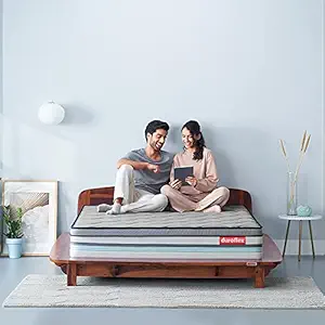 duroflex Strength Plus Memory Foam High Density Coir Orthopedic King Size Euro-top Mattress (78 X 72 X 6+2 inch)
