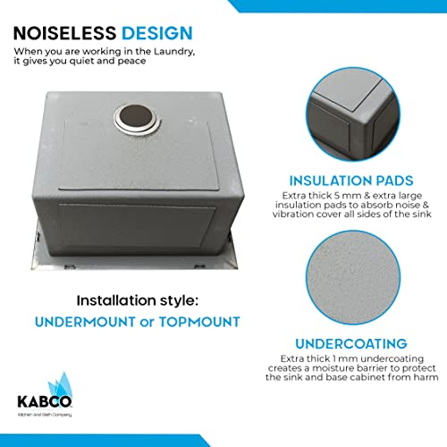 Kabco 25 Inch Wide 12 Inch Deep Commercial Sink 18 Gauge Undermount Or Topmount Drop In Single Bowl Stainless Steel Laundry Utility Sink 25 L X 22 W X 12 D Inch #TOP4