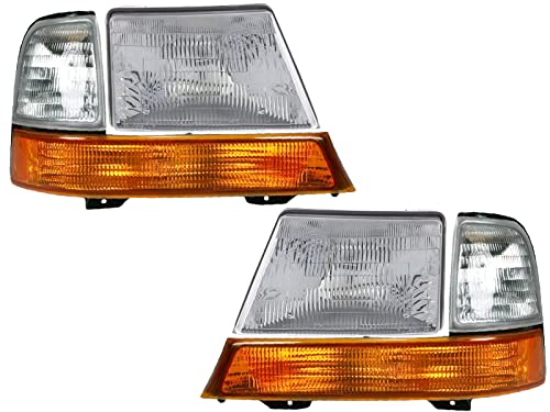 Auto Parts Avenue APA Replacement Combo Set of Headlights and Corner Lamps for 1998 1999 2000 98 99 20 Ranger Set of 2 Headlights and 2 Corner Lamps Passenger Right and Driver Left Side