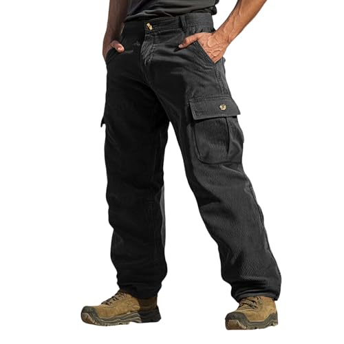 Pantalon de randonnée homme en velours côtelé style cargo pour le week-end et la nature