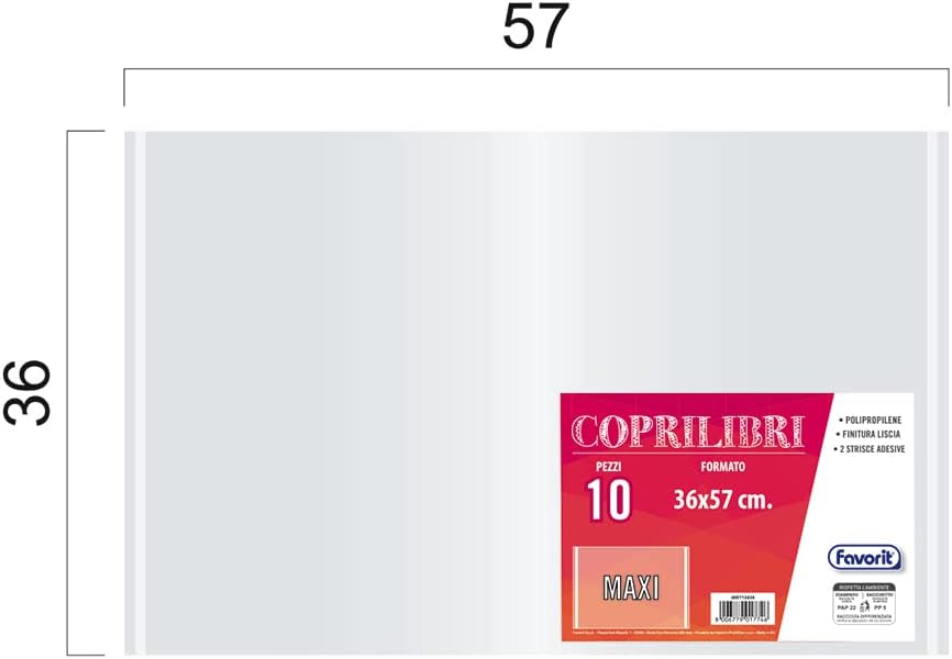 Favorit Coprilibri Formato Maxi 36x57 Trasparenti Finitura Liscia 10 pezzi - Analyse des détails et conception