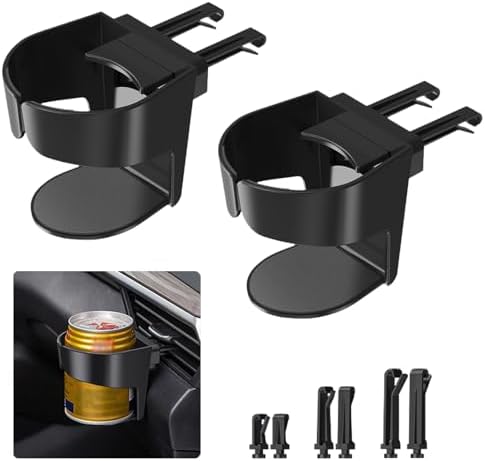 Adiwo Auto Getränkehalter Set - 2 Becherhalter Für Lüftungsschlitze + Haken