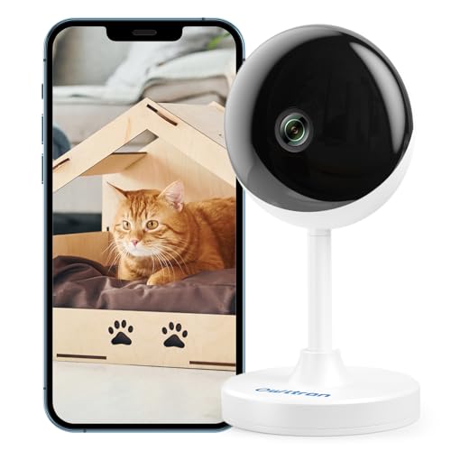 owltron Indoor plug-in security camera 2K, 2.4GHz WiFi Pet Dog Baby Monitor Camera with Motion/Sound Detection, WiFi Camera with 2-Way Audio, Night Vision, Works with APP & Alexa