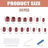 Nymora Red Press On Nails Short Oval Set - 24 Pieces Gel Full Cover Acrylic Nails for Women Girls, Burgundy Red False Nail, Natural Glossy Finish for Fall Winter Jelly Nail Kit #1
