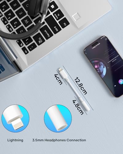 layajia Lightning auf 3.5mm Kopfhöreranschluss Adapter, iPhone Kopfhörer Aux Adapter [MFi Zertifiziert] Dongle Audio Konverter Kompatibel mit iPhone 14 Pro Max 13 12 11 XR XS X 8 7 SE, iPad Pro/Mini