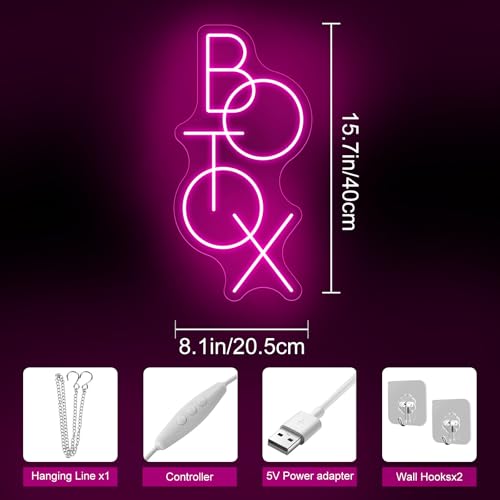Image of Botox Logo Neon Sign, Botox Filler Led Light, Beauty Studio Wall Decor