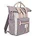 Produktbild SEVENTEEN LONDON  Moderner und stilvoller Canary Wharf Rucksack in grau & cremefarben mit einem klassischen gefalteten Roll Top Design  perfekt für 15-Zoll-Laptops