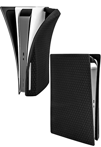 DOB SECHS PS5 Silikon Skin Cover Honeycomb Silicone Skins Anti-Scratch Anti-Fall Waterproof Protector Case for Sony Playstation 5 Disk Edition, schwarz, PS5 Cover