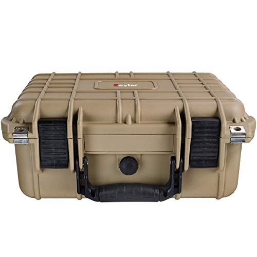 Eylar Hard Gun Case Water & Shock Proof With Foam Tsa Approved 13.37 Inch 11.62 Inch 6 Inch (Tan) #TOP3