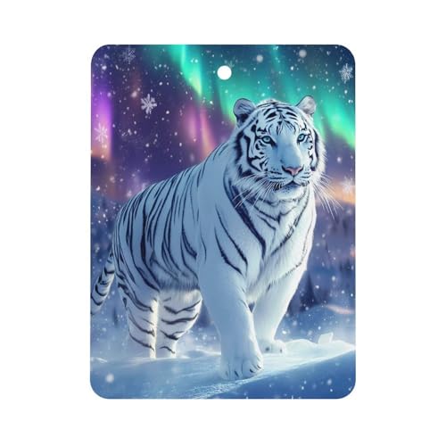 White Tiger Northern Lights Car Air Freshener Hanging Aromatherapy Tablets for Car Accessories Square