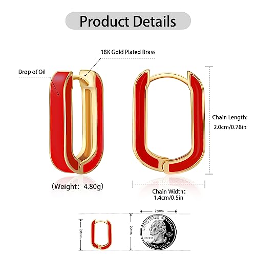 Huggie Hoop Earrings for Women, 18K Gold Plated Colorful Enamel Huggie Earrings Small Hypoallergenic Cute Jewelry Gifts2