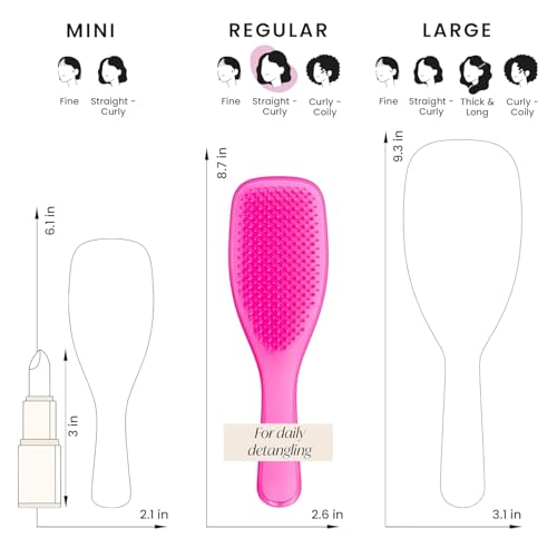 Image of Lyrovo Ultimate Hair Brush Comb for Women for Wet & Dry Hair Eliminates Knots & Reduces Breakage for All Hair Types (Red)