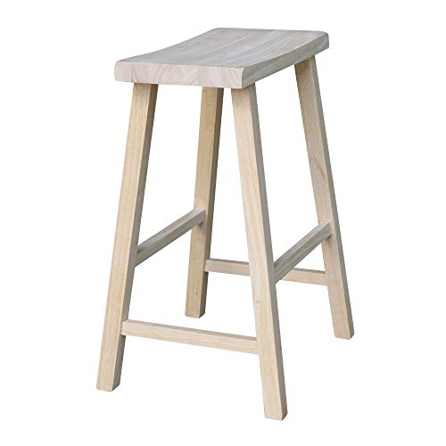 International Concepts 24-Inch Saddle Seat Stool, Unfinished #TOP4