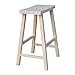 IC International Concepts Saddle Seat Stool-24 H Solid/Real Wood, Sturdy Parawood, Kitchen/Dining/Bar/Lounge, 14.5