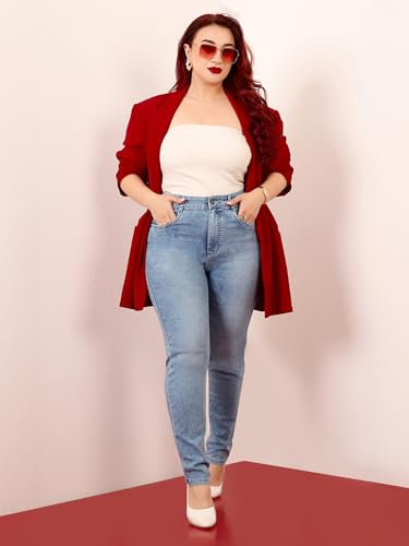 Image of Miss Chase A+ Women's Wide-Leg High Rise Regular Length Stretchable Denim Jeans