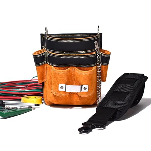 Sac de rangement en cuir durable pour les outils de menuisier et d'électricien - 4