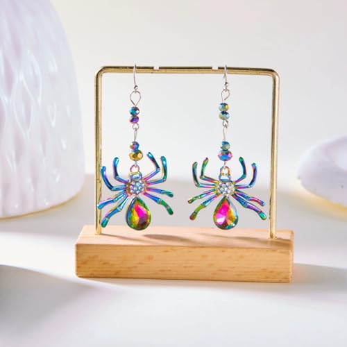 Boucles d'oreilles araignée légères anti-douleur en cristal brillant - 4