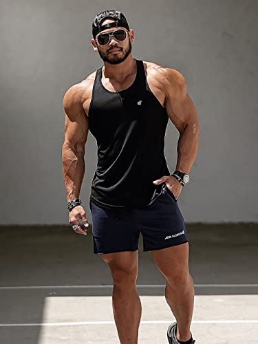 Jed North Men's Dri-Fit Microfiber Bodybuilding Stringer Tank Top Weight-Training Y-Back Racerback,Black,Xx-Large #TOP2