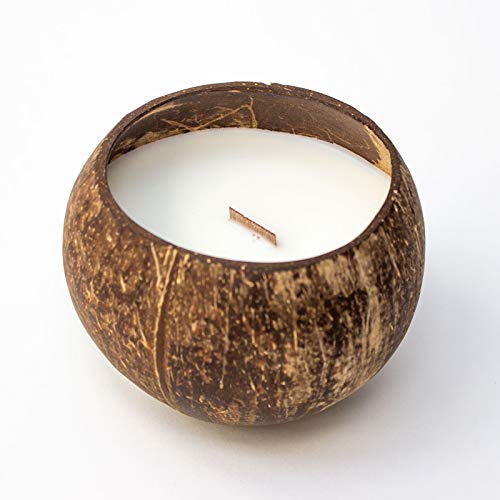 Coconut Bowl Candle Toasted Coconut Scented - Soy Wax - Hand Poured - 100% Biodegradable