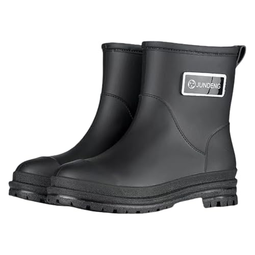 Damen Gartenschuhe，Wasserdicht Warme Gummistiefel，Rutschfest Regenstiefel Fashion Freizeit Stiefel Outdoor Trekking Schlupfstiefel Kurze Angelstiefel Arbeitsschuhe Spaziergang Stiefeletten
