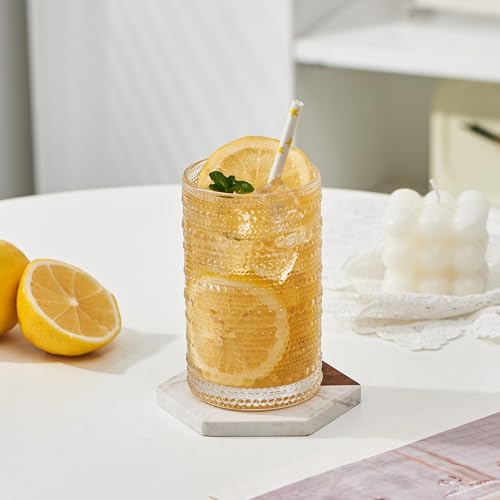Eden & Willow Set of 6 Bright Beads Highball Drinking Glasses, Tumblers for Cocktails, Hot and Cold Drinks (Tall: 410ml) - Image 3