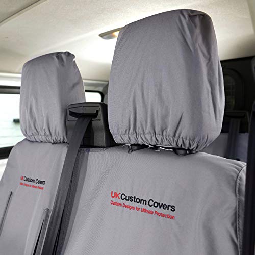 UK Custom Covers SC105G Coprisedili Auto Anteriori, Impermeabili, Grado Commerciale, Colore Grigio - 2