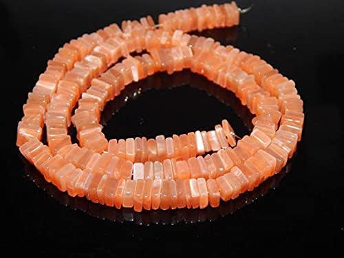 Perles en pierre de lune naturelle Heishi 5x6mm pour création de bijoux haut de gamme - 4